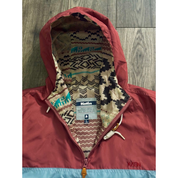 Katin American Tradition QuarterZip Multicolored Windbreaker Large Boho Aztec - Picture 12 of 13